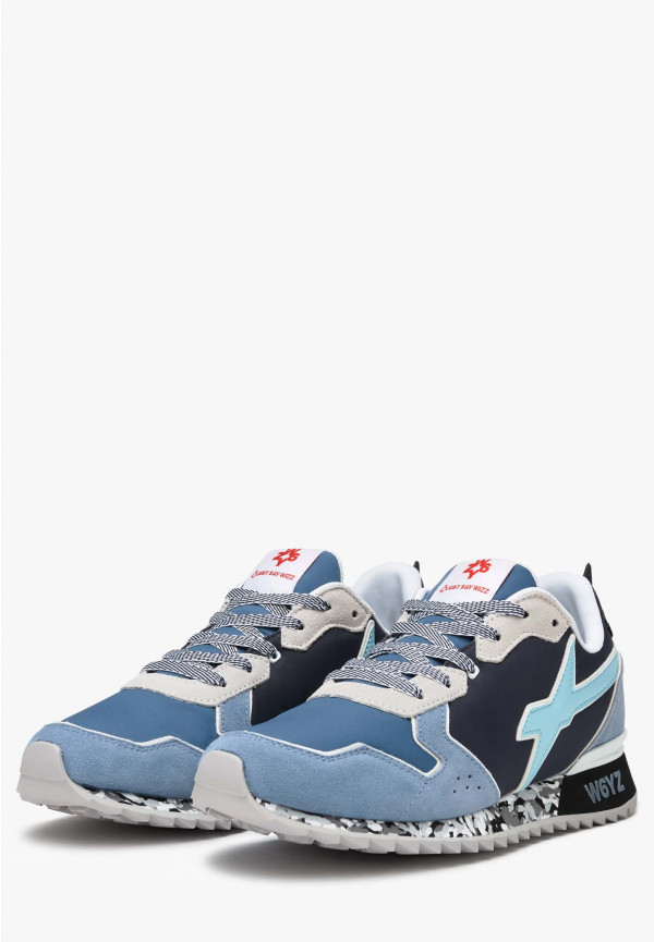 W6yz Sneakers in tessuto tecnico e suede Celeste -JET-M Convenienza
