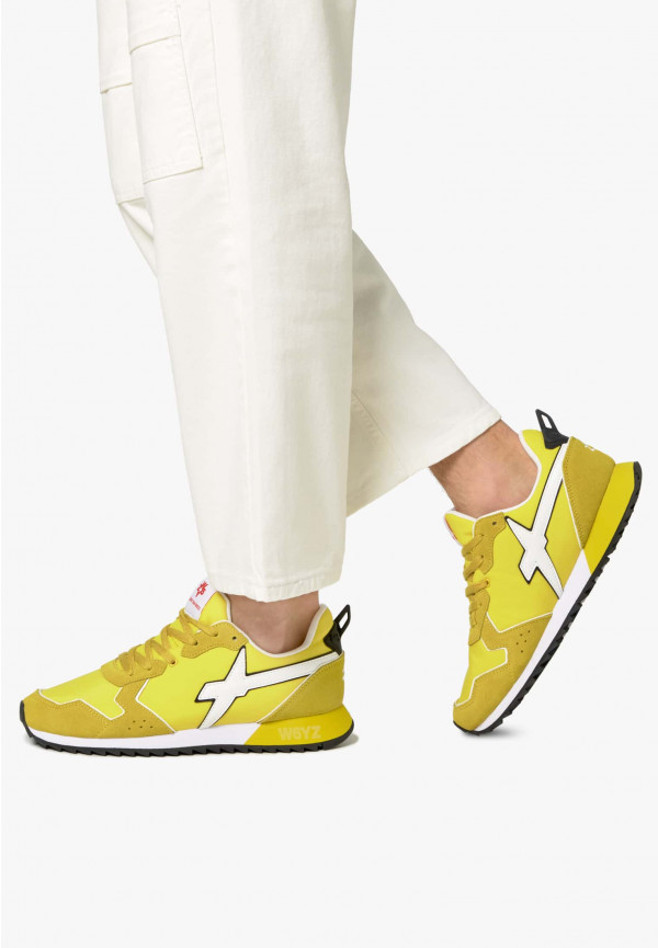 W6yz Sneakers in tessuto tecnico e suede Giallo -JET-M Sconto