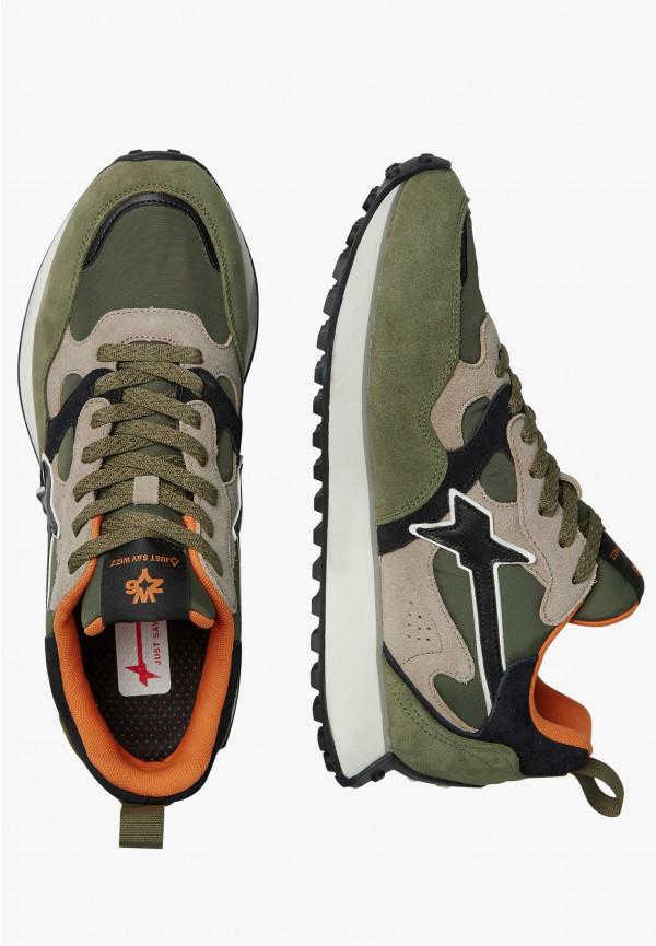 W6yz Sneakers in suede e tessuto tecnico Militare -LOOP-M Offerta