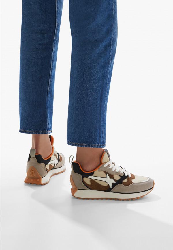 W6yz Sneakers in suede e tessuto tecnico Tortora -LOOP-M Economico