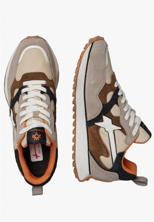 W6yz Sneakers in suede e tessuto tecnico Tortora -LOOP-M Economico