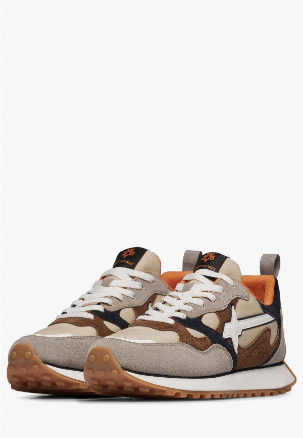 W6yz Sneakers in suede e tessuto tecnico Tortora -LOOP-M Economico