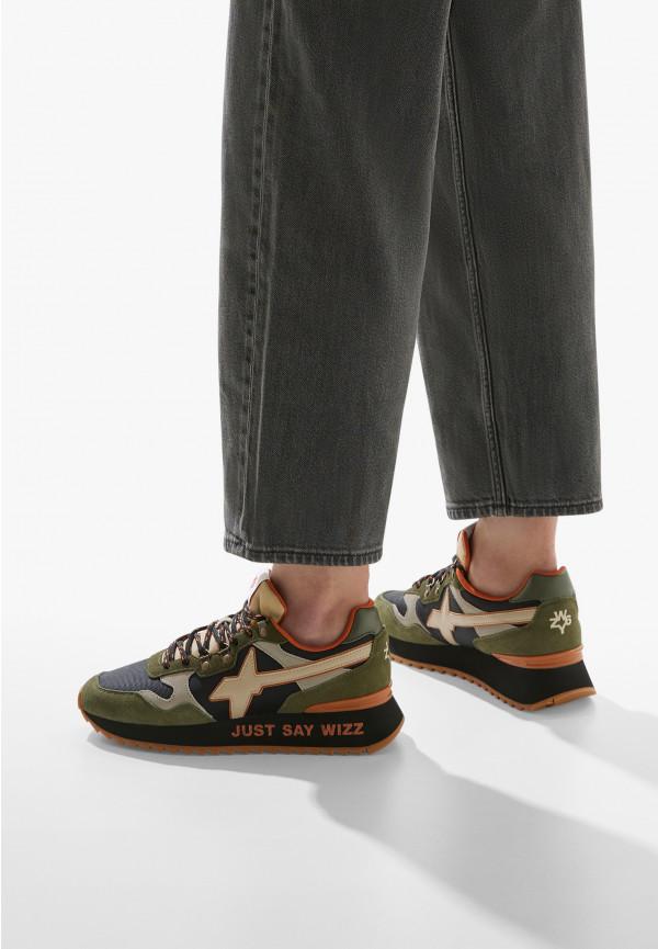 W6yz Sneakers in suede e tessuto tecnico Militare -YAK-M In Vendita