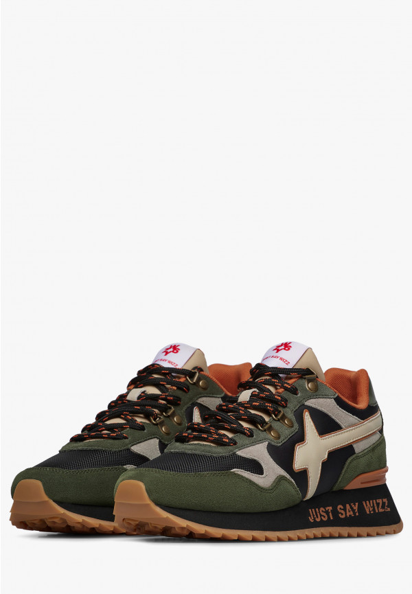 W6yz Sneakers in suede e tessuto tecnico Militare -YAK-M In Vendita
