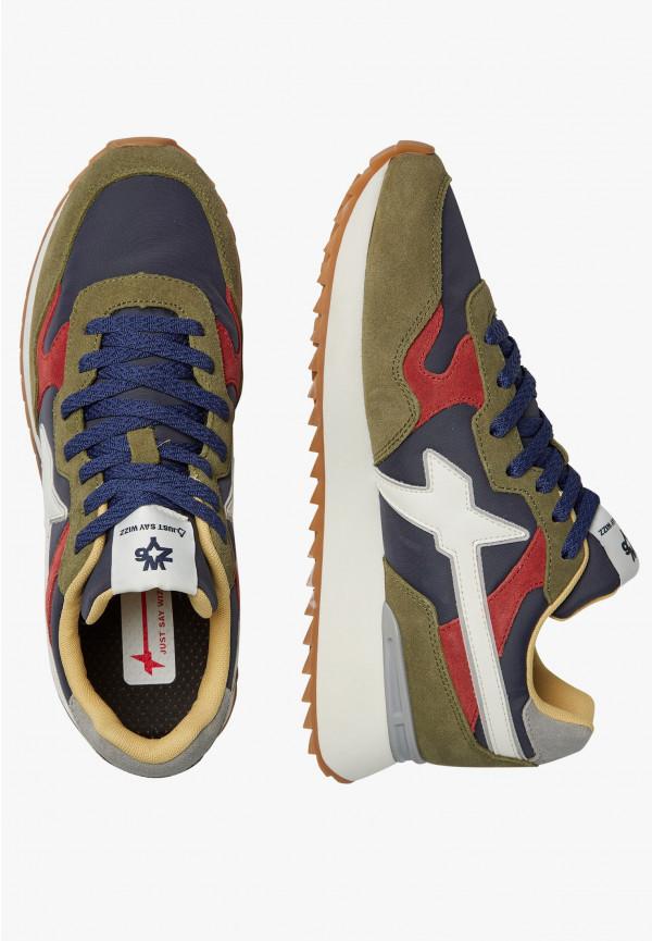 W6yz Sneakers in tessuto tecnico e suede Blu scuro -YAK-M Vendita Calda