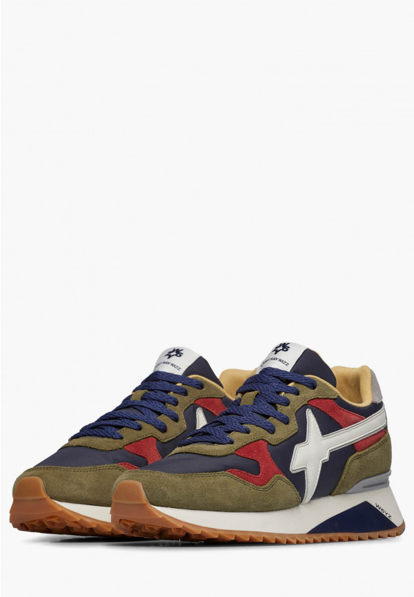W6yz Sneakers in tessuto tecnico e suede Blu scuro -YAK-M Vendita Calda