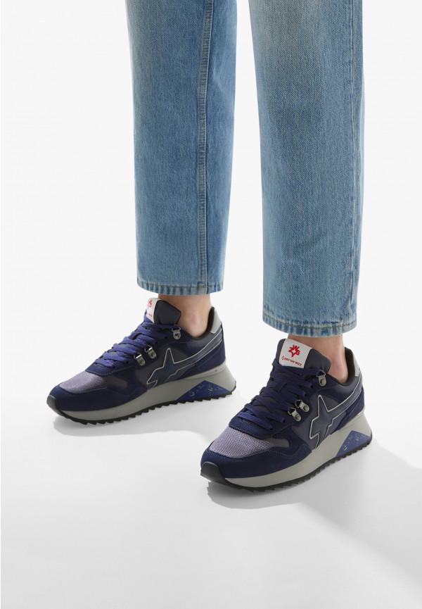 W6yz Sneakers in tessuto tecnico e suede Blu -YAK-M Saldi Di Fabbrica