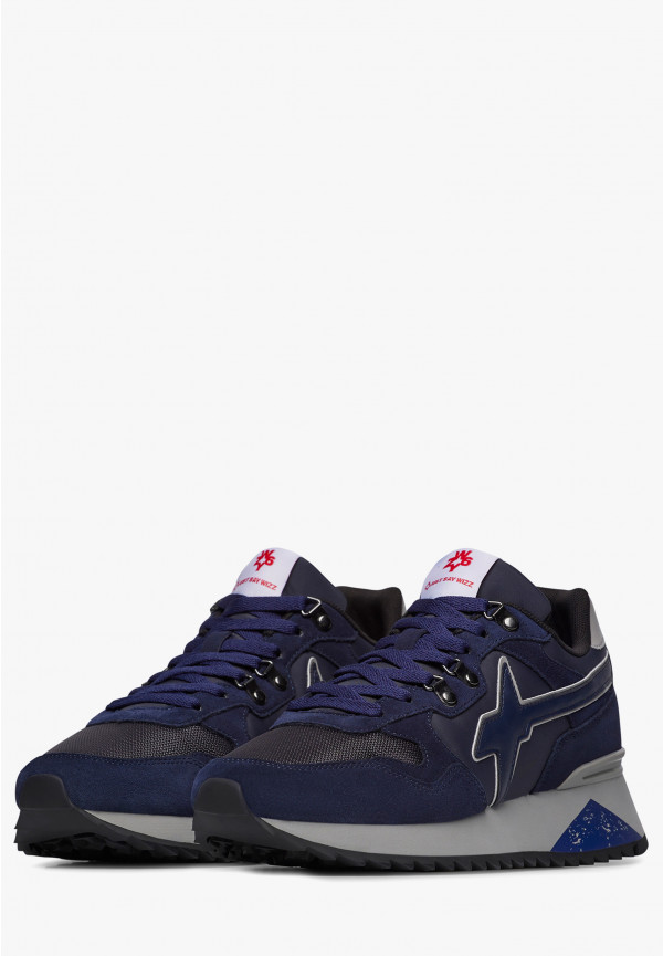 W6yz Sneakers in tessuto tecnico e suede Blu -YAK-M Saldi Di Fabbrica