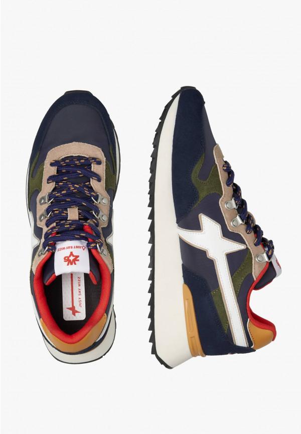 W6yz Sneakers in tessuto tecnico e suede Navy -YAK-M Negozio
