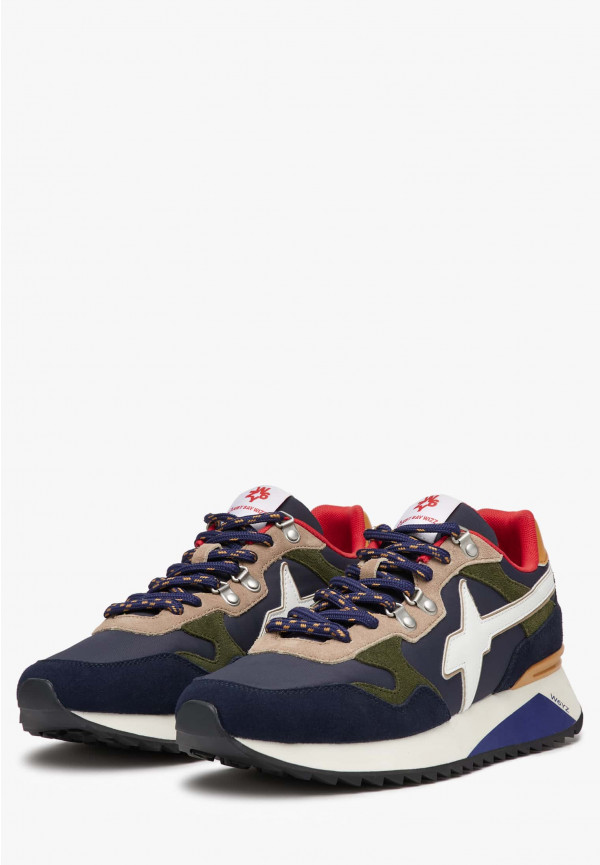 W6yz Sneakers in tessuto tecnico e suede Navy -YAK-M Negozio