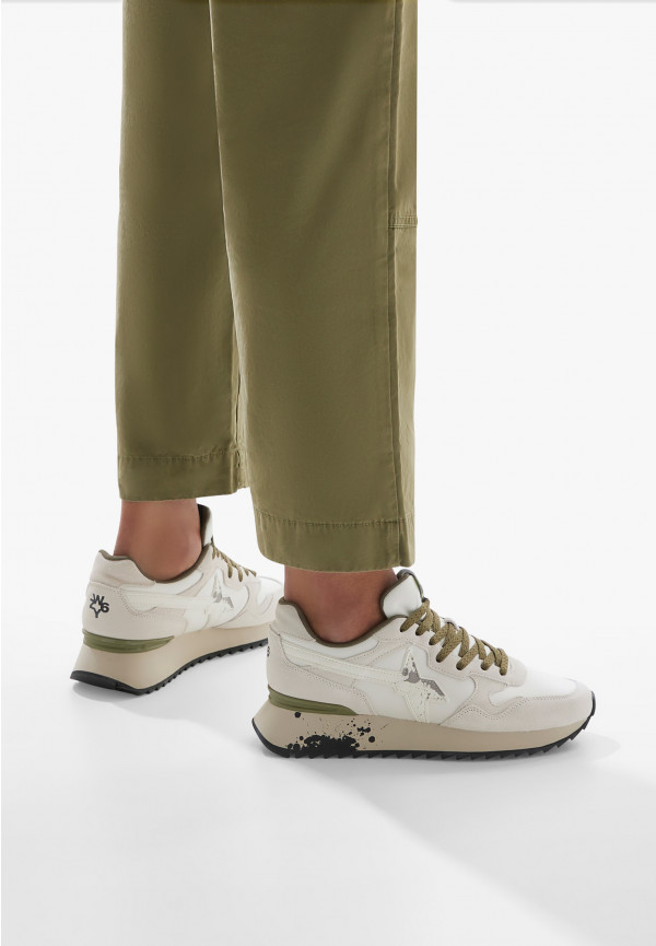 W6yz Sneakers in tessuto tecnico e suede Bianco -YAK-M Nuova