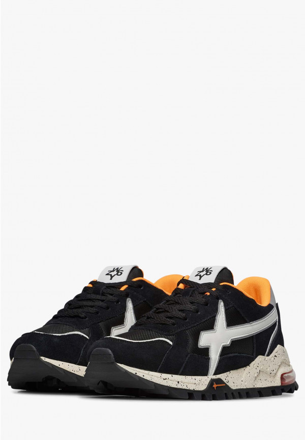 W6yz Sneakers in suede e tessuto tecnico Bianco-Nero -BREEZE 3-M Italia