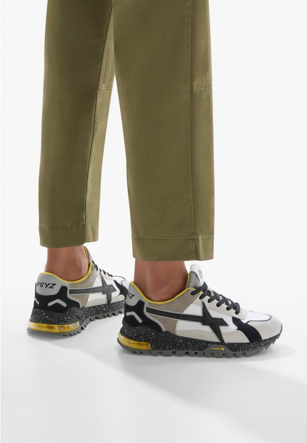 W6yz Sneakers in suede e tessuto tecnico Bianco-Grigio -BREEZE 3-M In Linea