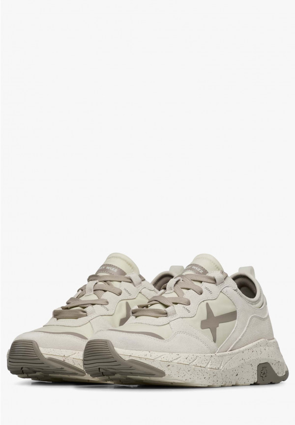 W6yz Sneakers in suede e tessuto tecnico Bianco panna -NEXT-M Vendita