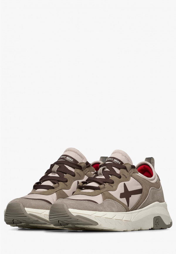 W6yz Sneakers in suede e tessuto tecnico Tortora -NEXT-M Promozione