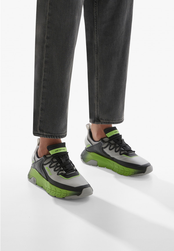 W6yz Sneakers in ecopelle e tessuto tecnico Grigio -WILL-M Pezzi Unici