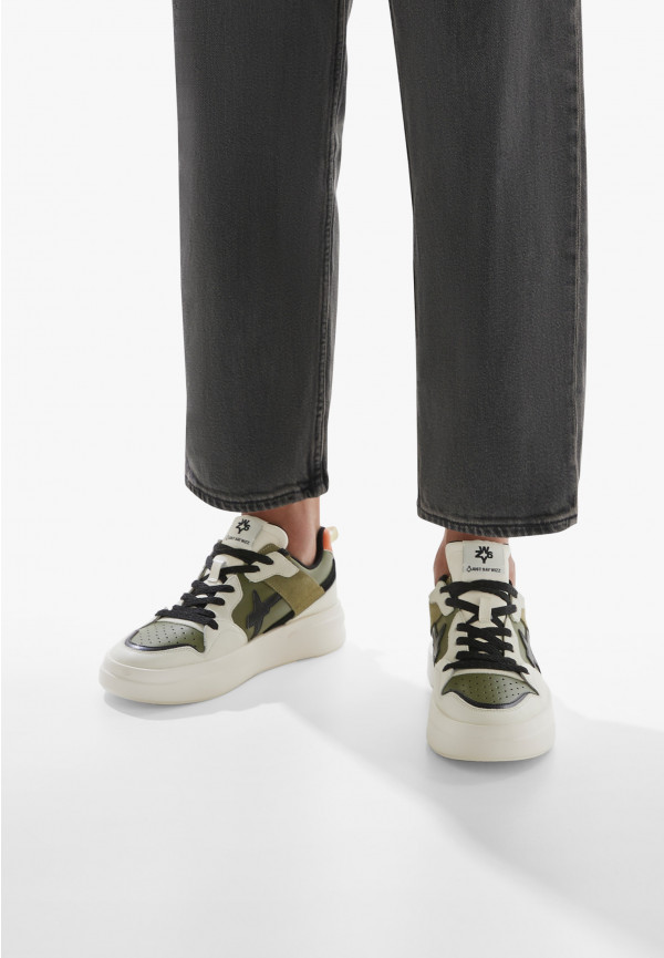 W6yz Sneakers in ecopelle e suede Militare -BOND 2-M Soddisfazione Garantita
