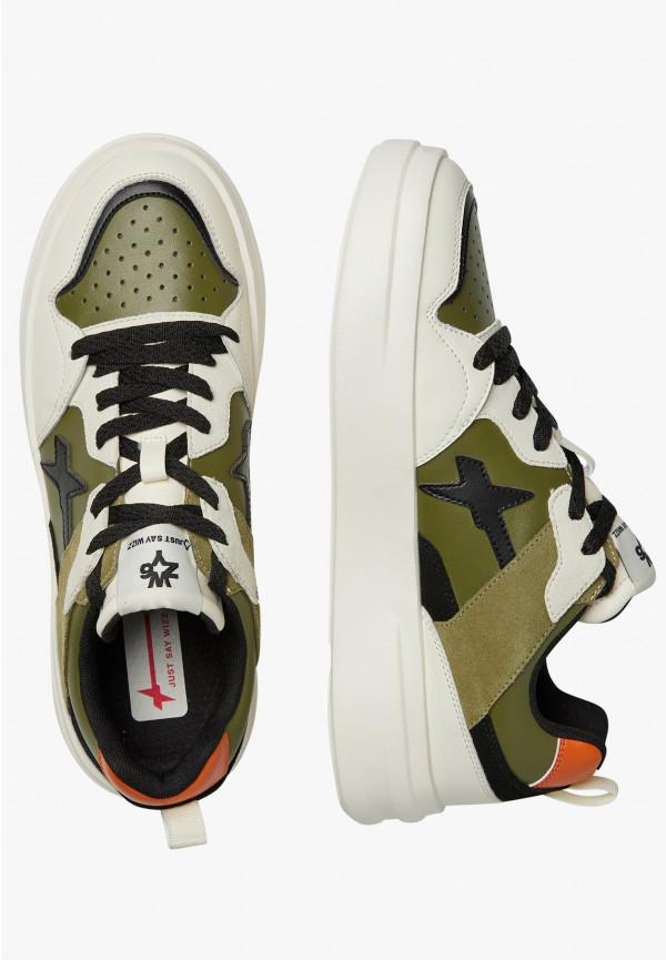 W6yz Sneakers in ecopelle e suede Militare -BOND 2-M Soddisfazione Garantita