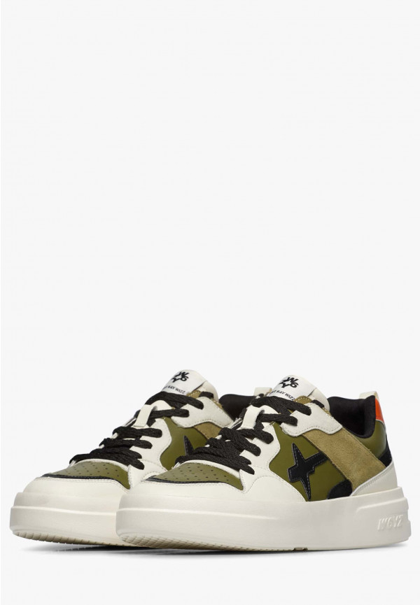 W6yz Sneakers in ecopelle e suede Militare -BOND 2-M Soddisfazione Garantita