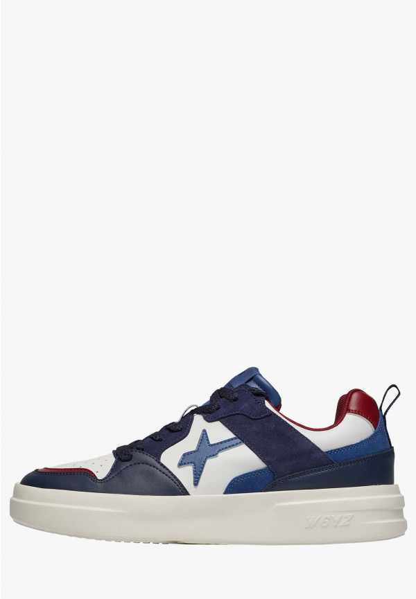 W6yz Sneakers in ecopelle e suede Bianco-Blu -BOND 2-M Qualità Garantita