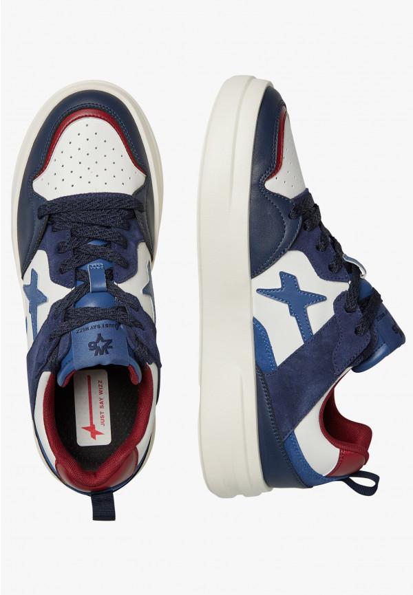 W6yz Sneakers in ecopelle e suede Bianco-Blu -BOND 2-M Qualità Garantita