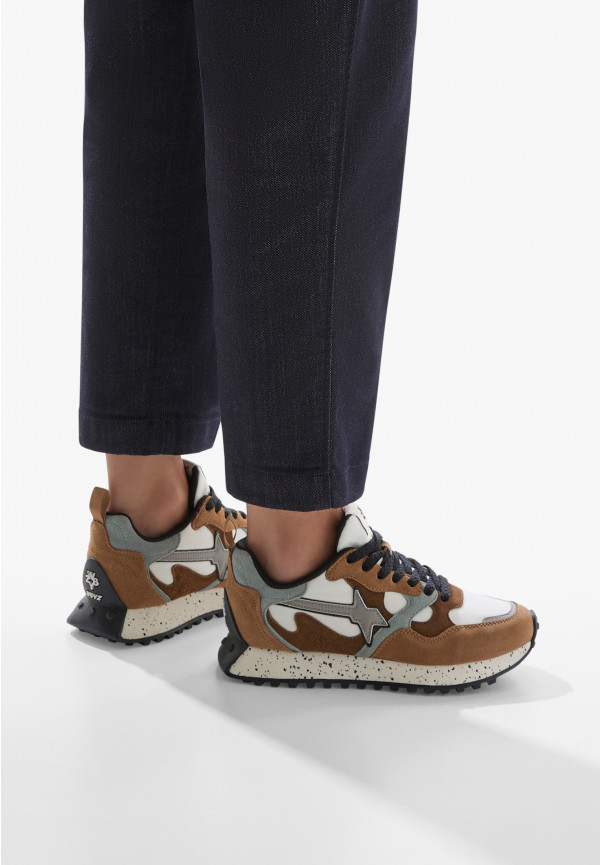 W6yz Sneakers in suede e tessuto tecnico Marrone -LOOP-W Fino Al -60%