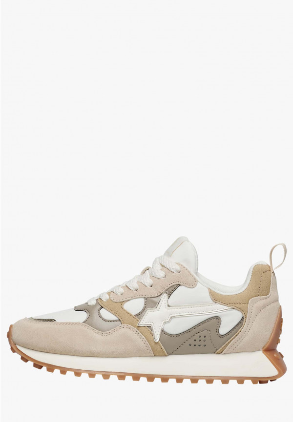 W6yz Sneakers in suede e tessuto tecnico Bianco panna -LOOP-W Shopping Online