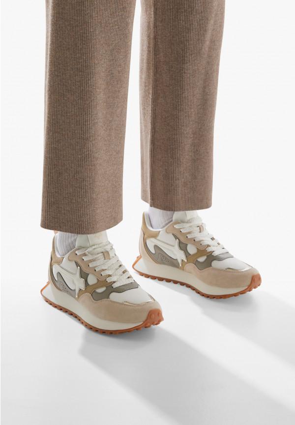 W6yz Sneakers in suede e tessuto tecnico Bianco panna -LOOP-W Shopping Online