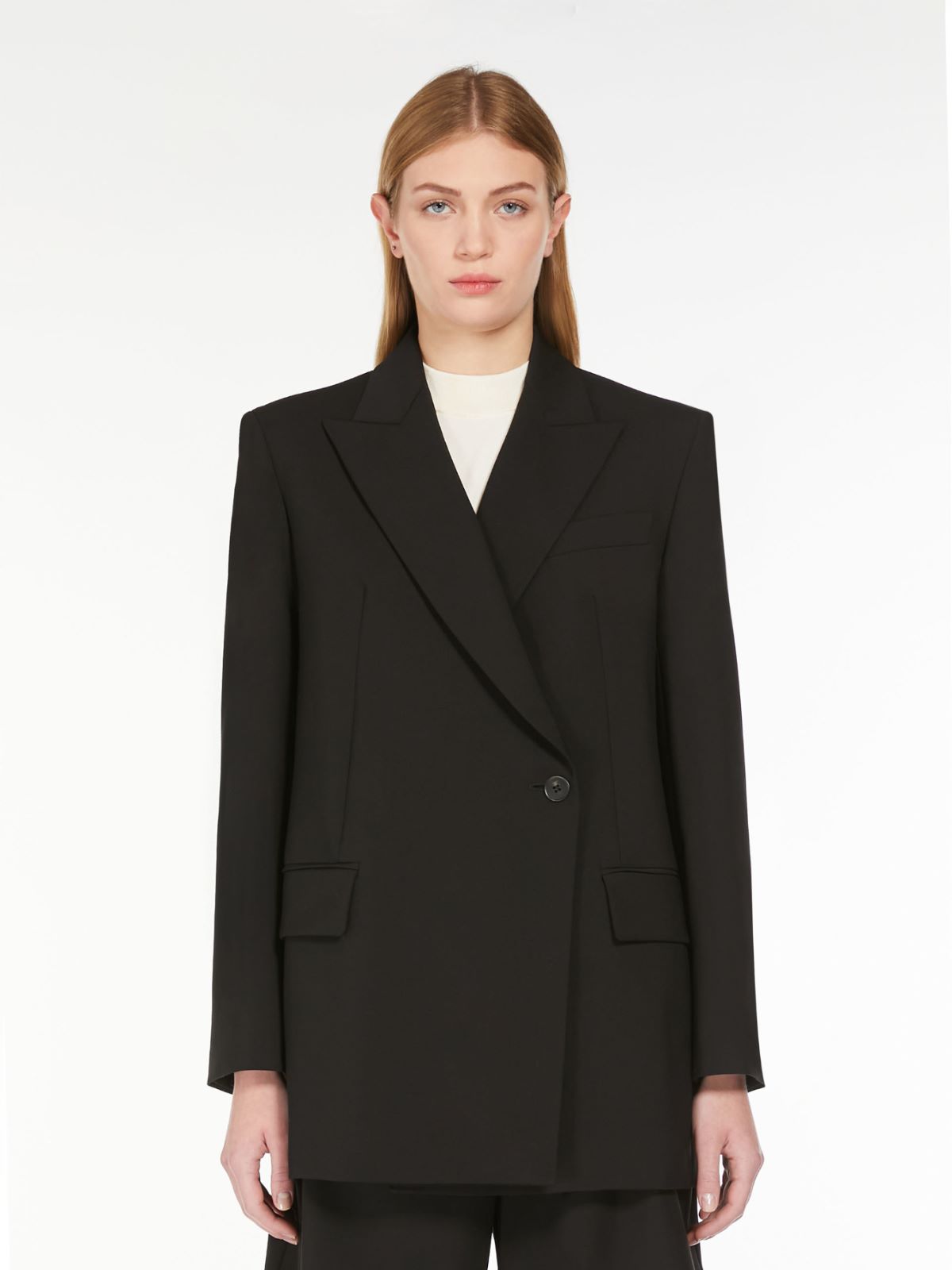 Weekend Blazer doppiopetto in tela di lana Vendite Flash