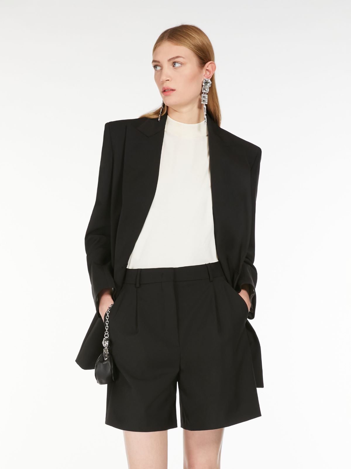 Weekend Blazer doppiopetto in tela di lana Vendite Flash