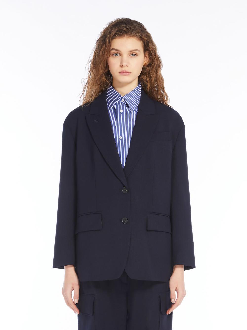 Weekend Blazer over in gabardina mista lana Qualità