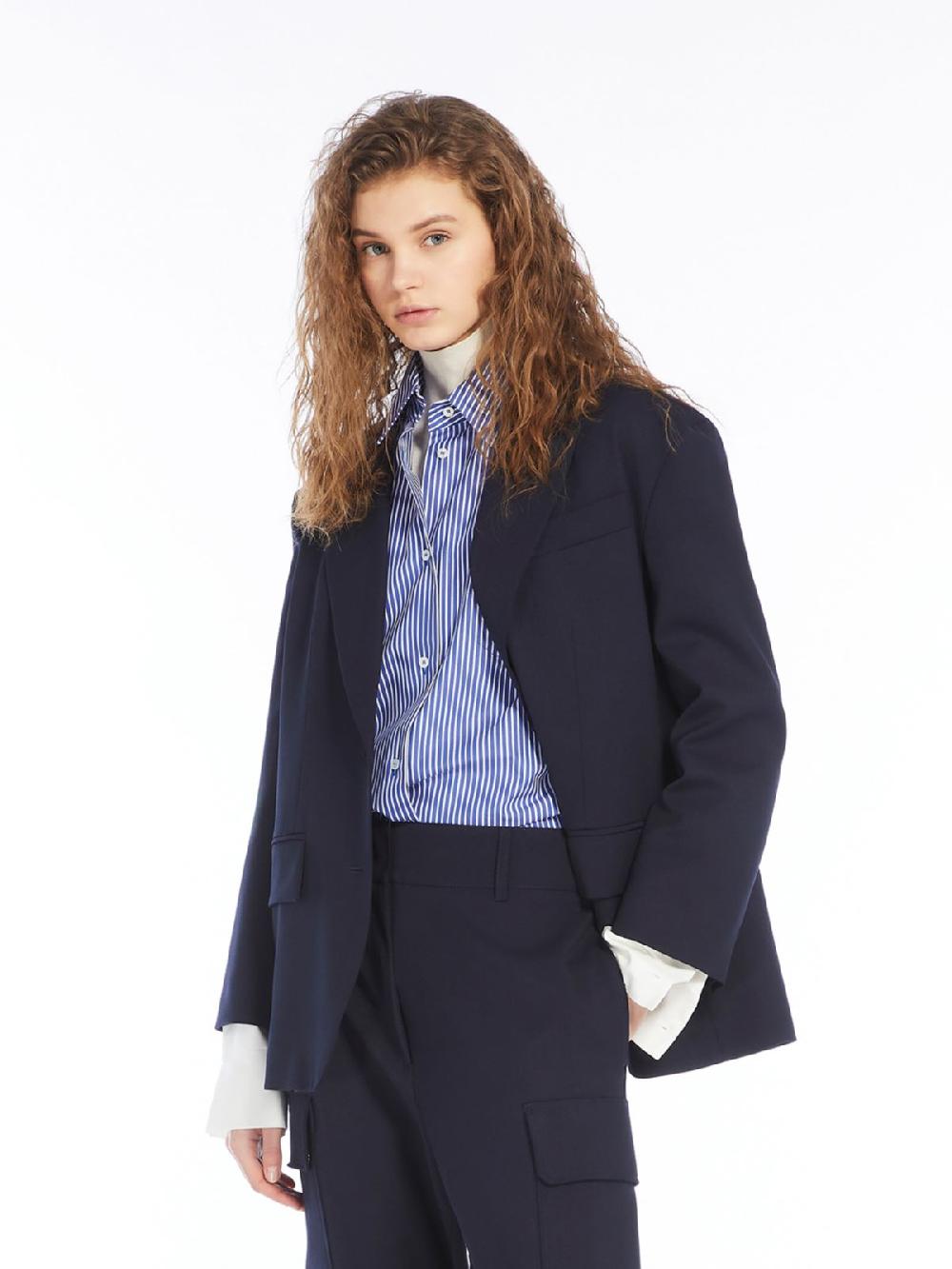 Weekend Blazer over in gabardina mista lana Qualità