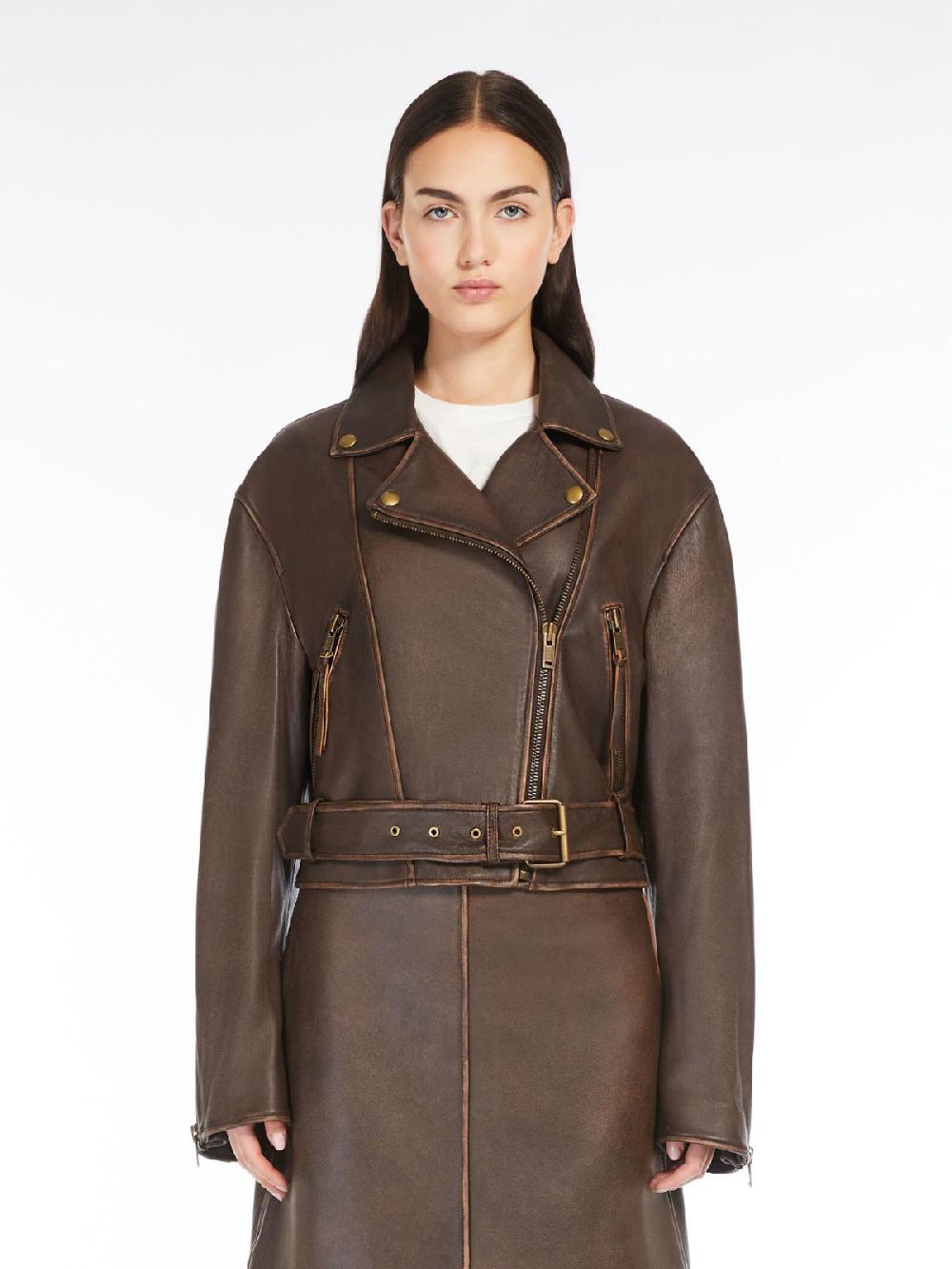 Weekend Giacca biker in pelle Consegna Veloce