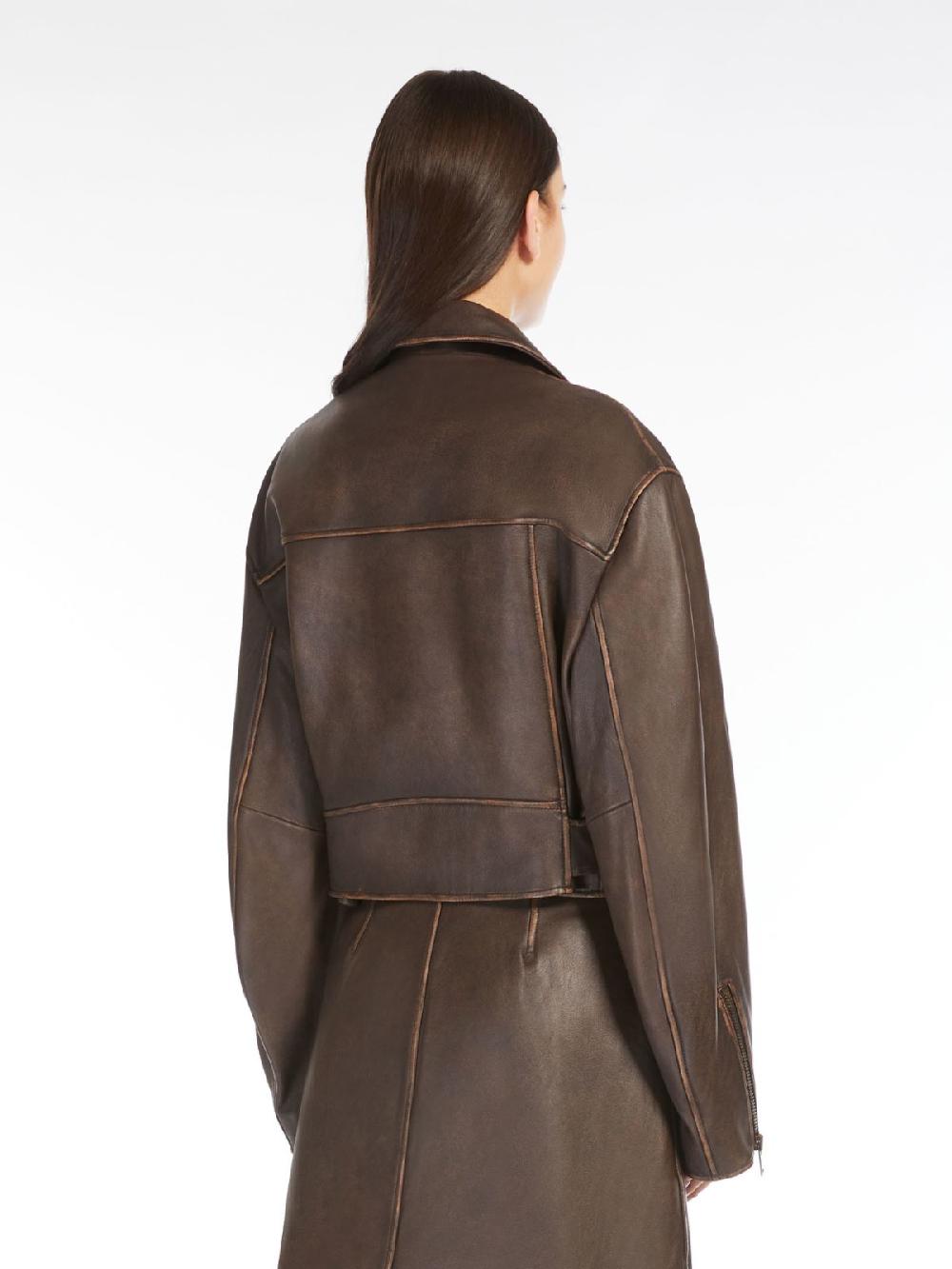 Weekend Giacca biker in pelle Consegna Veloce