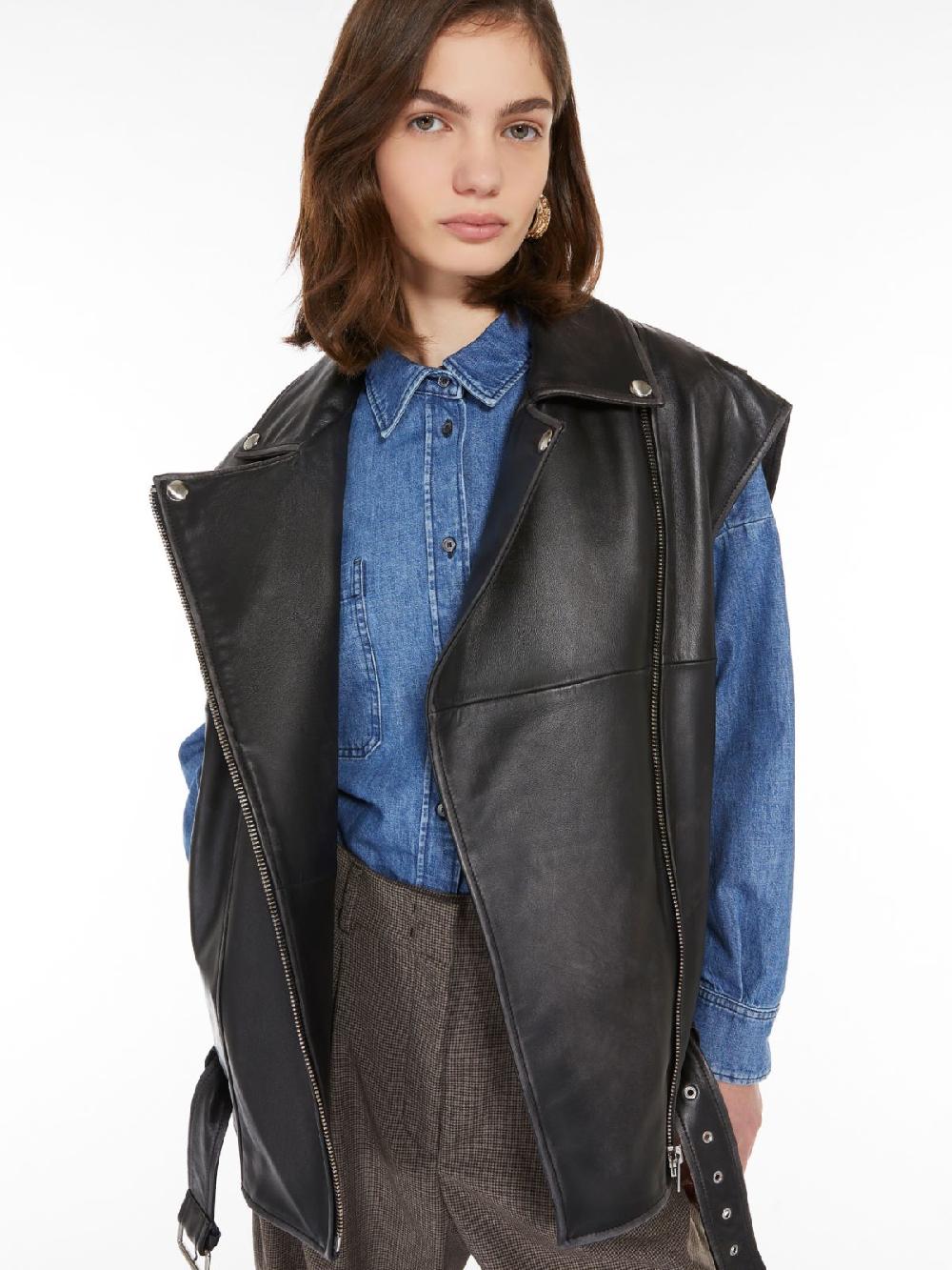 Weekend Gilet oversize in pelle Convenienza