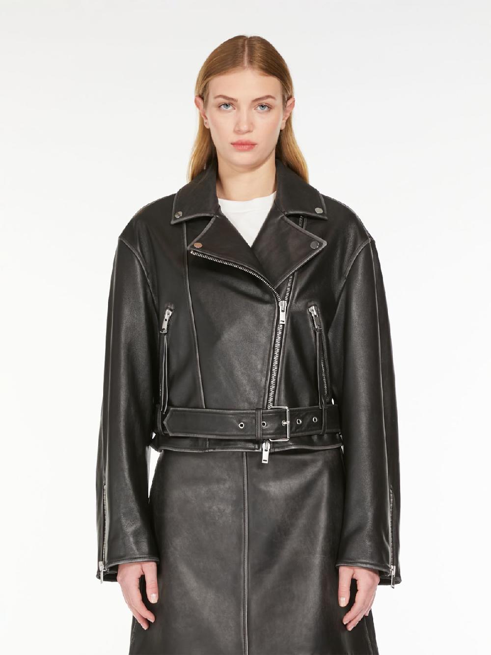 Weekend Giacca biker in pelle Novità
