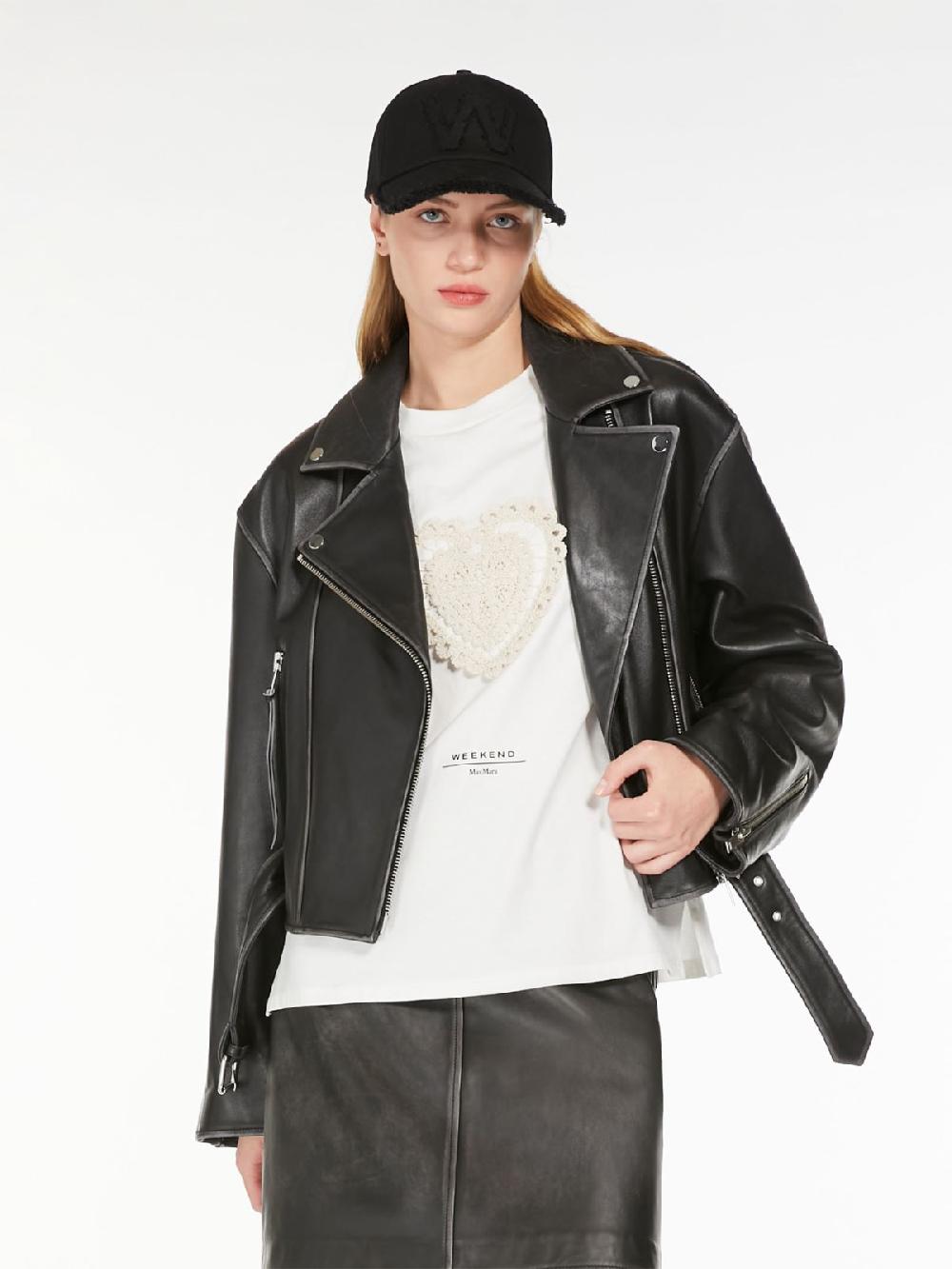 Weekend Giacca biker in pelle Novità