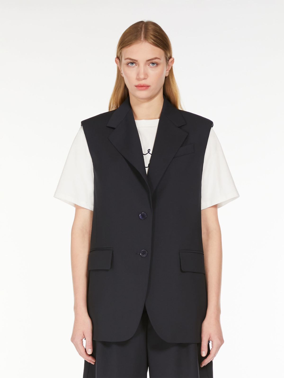 Weekend Gilet in tela di lana stretch Economico