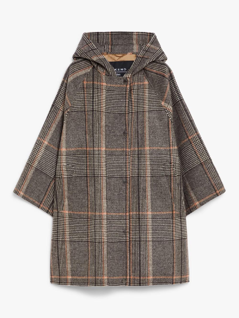 Weekend Cappotto in lana check e tela antigoccia Negozi Online