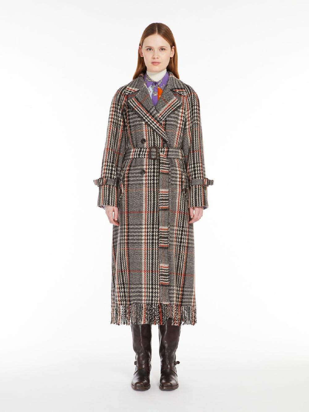 Weekend Cappotto in mista lana con frange Saldi