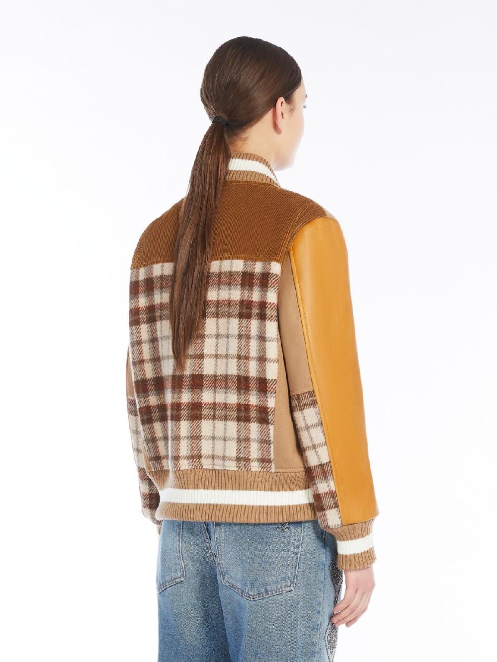 Weekend Bomber in lana velluto e pelle Spedizione Gratuita