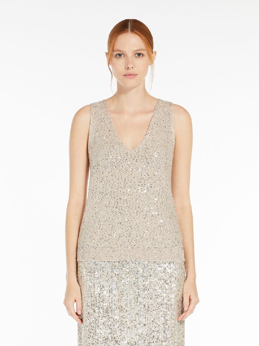 Weekend Top in filato di paillette Sconto