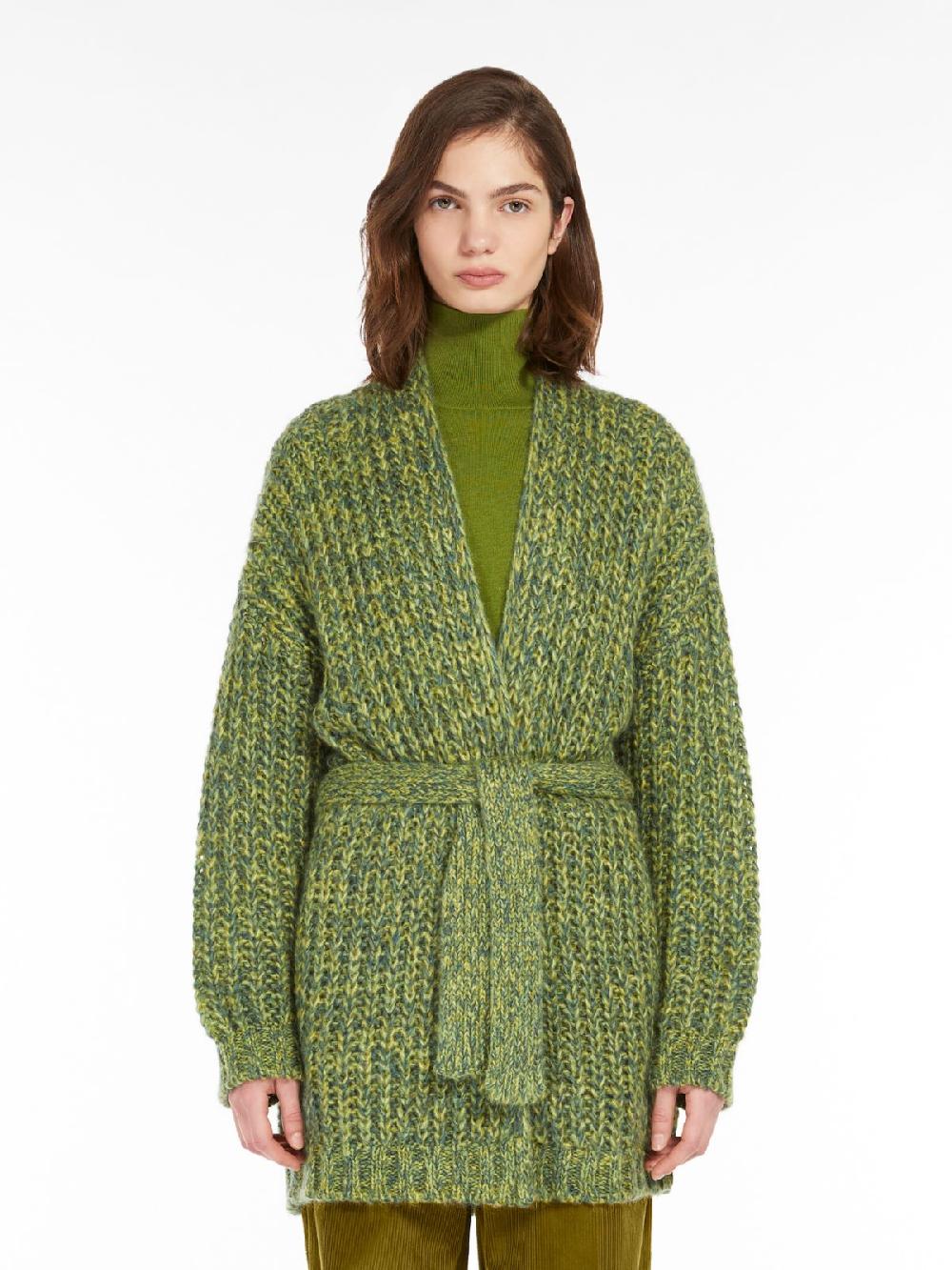 Weekend Cardigan a coste in mohair chiné Vendita