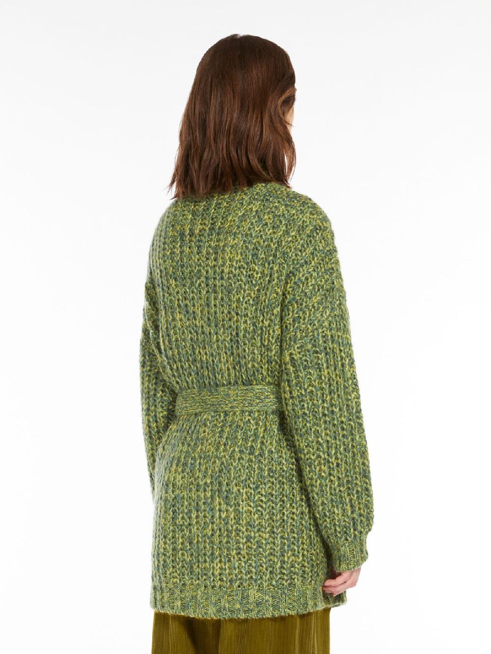Weekend Cardigan a coste in mohair chiné Vendita