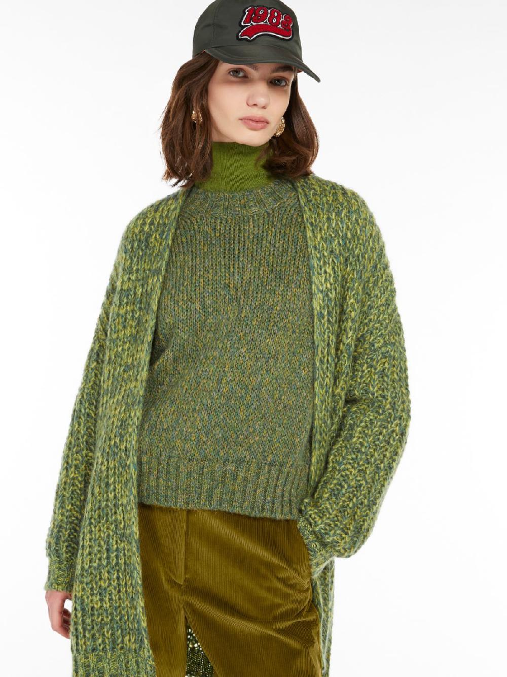 Weekend Cardigan a coste in mohair chiné Vendita