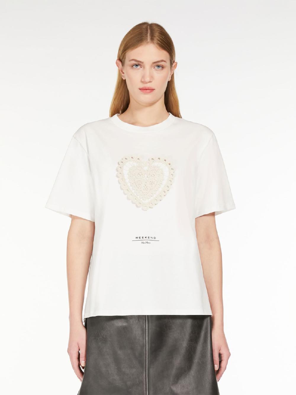Weekend T-shirt in cotone con lettering ricamato Qualità