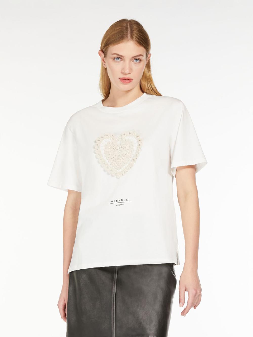 Weekend T-shirt in cotone con lettering ricamato Qualità