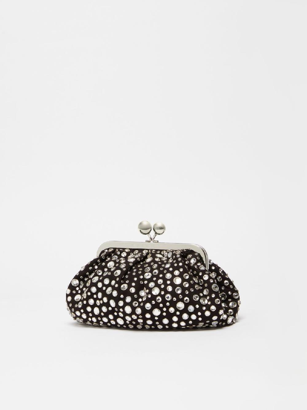 Weekend Pasticcino Bag Small con pietre incastonate in pelle con cristalli Nuova
