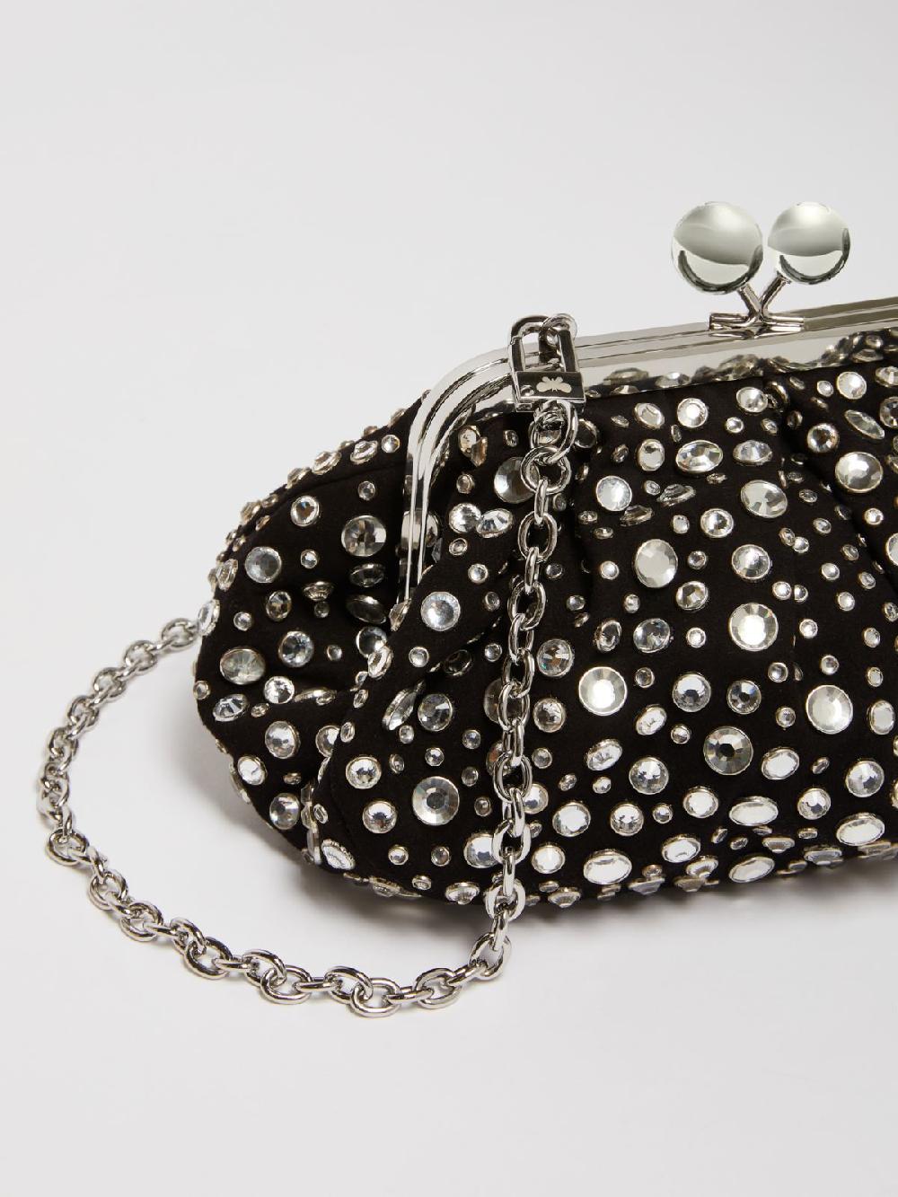 Weekend Pasticcino Bag Small con pietre incastonate in pelle con cristalli Nuova