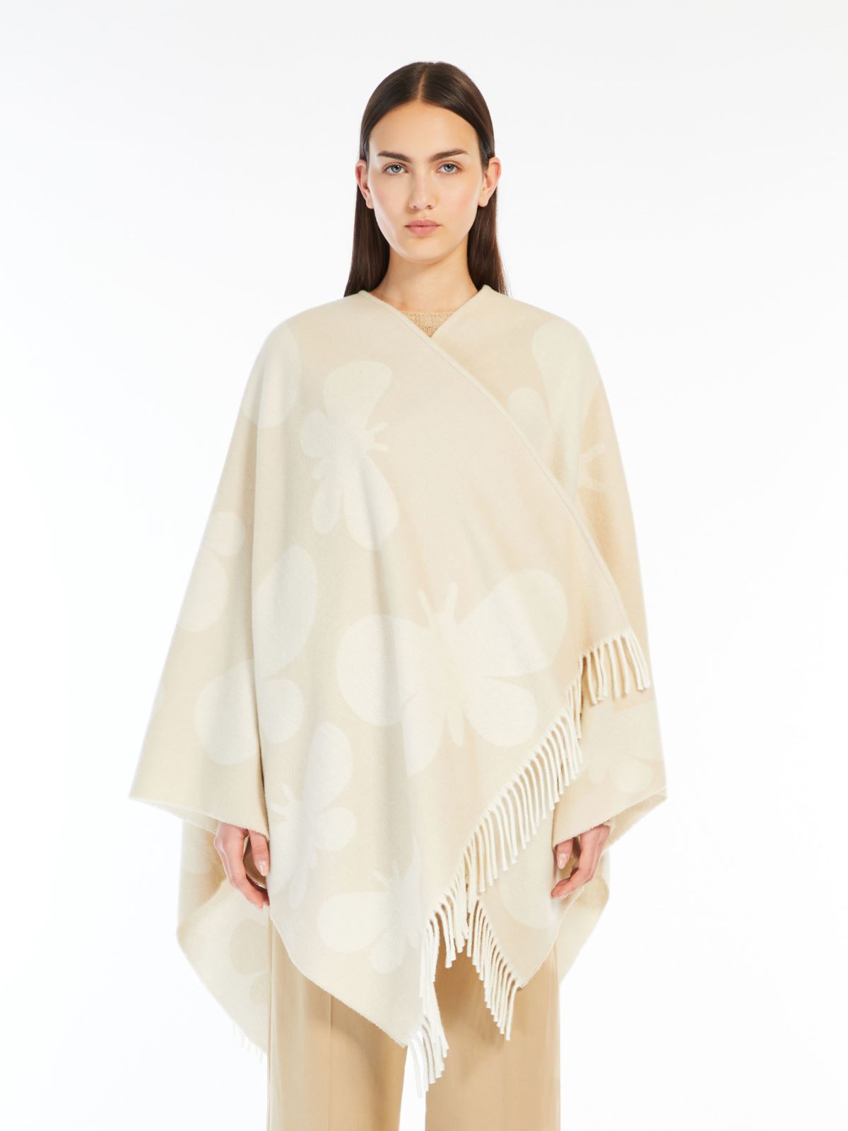 Weekend Poncho in lana jacquard Economico
